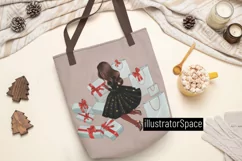 Clipart christmas, African American Christmas girl clipart Product Image 9