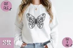 Floral Butterfly t-shirt design| Vinyl butterfly SVG Product Image 3