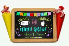 Masked-Sanitized Ninth Grade Sign- First Day of School Sign Product Image 2