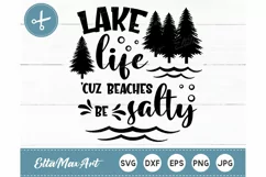 Lake Life 'cuz beaches be salty SVG, Lake Quotes SVG, Funny Product Image 2