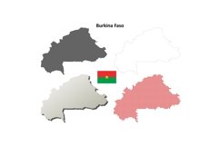 Burkina Faso outline map set Product Image 1