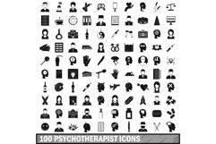 100 psychotherapist icons set, simple style Product Image 1