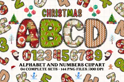 Christmas Alphabet png clipart, christmas letters doodle Product Image 1