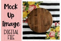 Wood Round Circle Sign on Striped Background Crafters Mock U Product Image 1