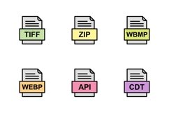 Set Of File Formats Icons Product Image 1