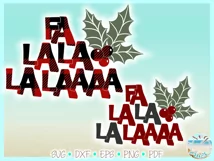 Fa La La La Laaaa Holly Jolly Buffalo Plaid Fun Quote SVG Product Image 3