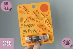 Butterfly Birthday Money card | Paper cutting | Money card Product Image 3