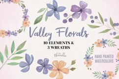 Valley Floral Watercolor Elements & Wreaths Product Image 1