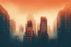 Sunset glow over urban skyline Product Image 1