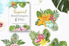 Watercolor Tropical leaf Greenery Leaves Floral Clipart Product Image 4