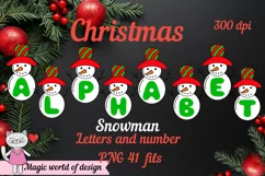 Snowman Christmas Alphabet Clipart 26 Letters A-Z Product Image 1