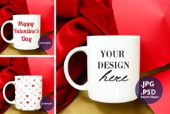 White Coffee Mug mockup Valentine's Day PSD & JPG Product Image 1