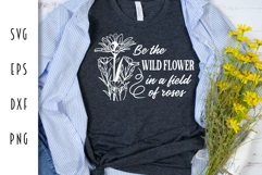 Wild Flower in a Field of Roses - Floral SVG Product Image 3