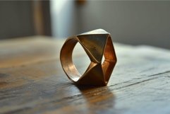 Sophisticated Abstract geometric ring. Generate Ai Product Image 1