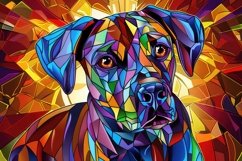 Dog Stained Glass Background Wallpaper Product Image 1