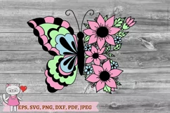 Floral Butterfly svg, Flowers svg Product Image 9