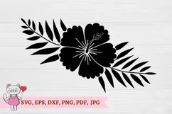 Hibiscus Silhouette Florals Svg, hand drawn Hibiscus Product Image 7