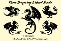 Fierce Dragon Logo &amp; Mascot Bundle | Mythical Creature SVG Product Image 1