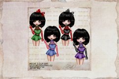 Michi 3 Cute Gothic Fingers Crossed Girl Clip Art Product Image 1