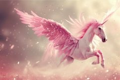 Magical Pink pegasus flying. Generate Ai Product Image 1