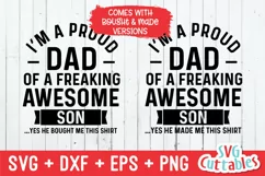 Dad SVG Cut File | Proud Dad Of A Awesome Son | Shirt Design Product Image 2