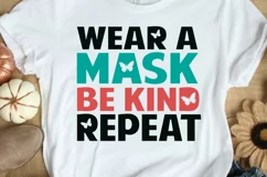 Mask SVG PNG EPS DXF Face Mask SVG BE KIND SVG Cut File Product Image 5