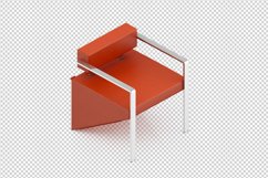 Isometric Arm Chair 3D isolated render Product Image 1