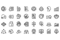 Restructuring icons set, outline style Product Image 1