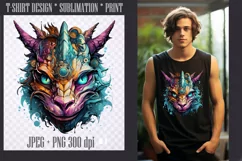 Watercolor Fantasy Dragon design, transparent PNG/JPEG 300dp Product Image 1