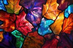 Autumn Stained Glass Background Wallpaper Product Image 1