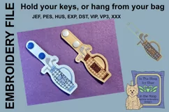 ITH Golf Clubs Key Fob - Embroidery Design Product Image 2