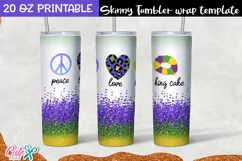 Sublimation Mardi gras 20 Oz. Skinny Tumbler Product Image 1
