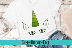 Green Unicorn Face Sublimation PNG Product Image 1