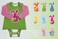 Easter Bunnies Stickers Clipart PNG files Set of 16 Product Image 3