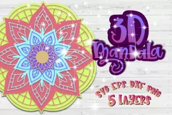 3D Mandala Layered svg Papercut SVG Yoga design t-shirt Product Image 1