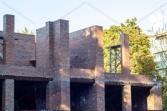 family brick house under construction in summer nobody. Product Image 1