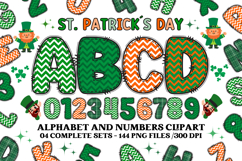 St patrick alphabet png clipart, st patrick letters doodle Product Image 1