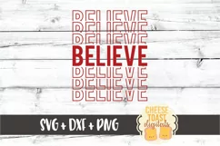 Believe - Christmas Mirror Word SVG PNG DXF Cut File Product Image 2
