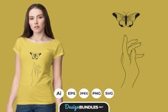 Hand with Butterfly for T-Shirt Design Product Image 1