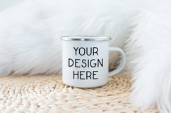 Mug Mockup Enamel Blank White Coffee Cup Eco Fur Product Image 1