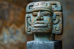 Ancient mayan stone sculpture closeup Product Image 1