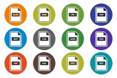 Set Of File Formats Icons Product Image 1