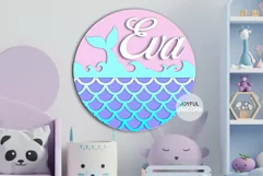 Mermaid Nursery Name Sign | Girl Nursery Name sign cut file Product Image 1
