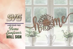 Sunflower Home SVG | Sunflower SVG Laser Cut Files Product Image 1