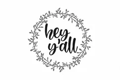Hey Y'all - Southern Farmhouse Wreath Sign - SVG DXF Welcome Product Image 2