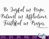 Be Joyful In Hope | Romans 12 Christian Farmhouse Sign Svg Product Image 2