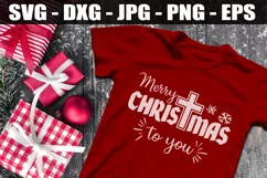 Merry Christmas To You SVG DXF EPS Merry Christmas Cross Product Image 2