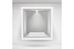 Empty Niche Vector. Realistic Clean Shelf, Niche Product Image 1