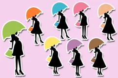 Spring baby shower, silhouette pregnant woman umbrella Product Image 3