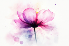 Watercolor Painting of Pink Flower Background Wallpaper Product Image 1